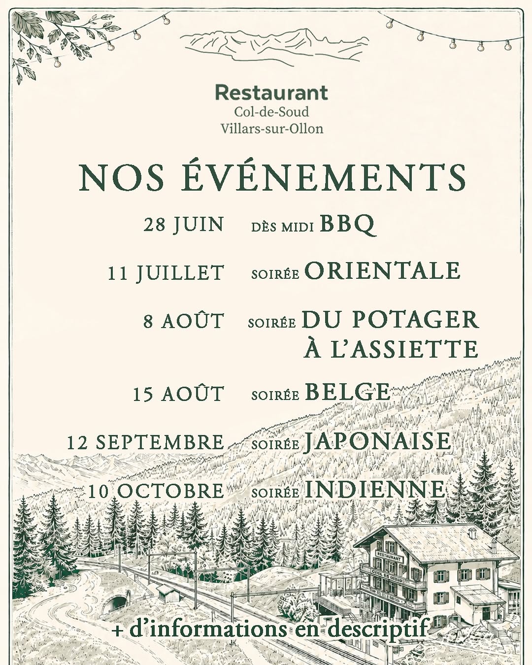 Publication Instagram du Restaurant Col de Soud